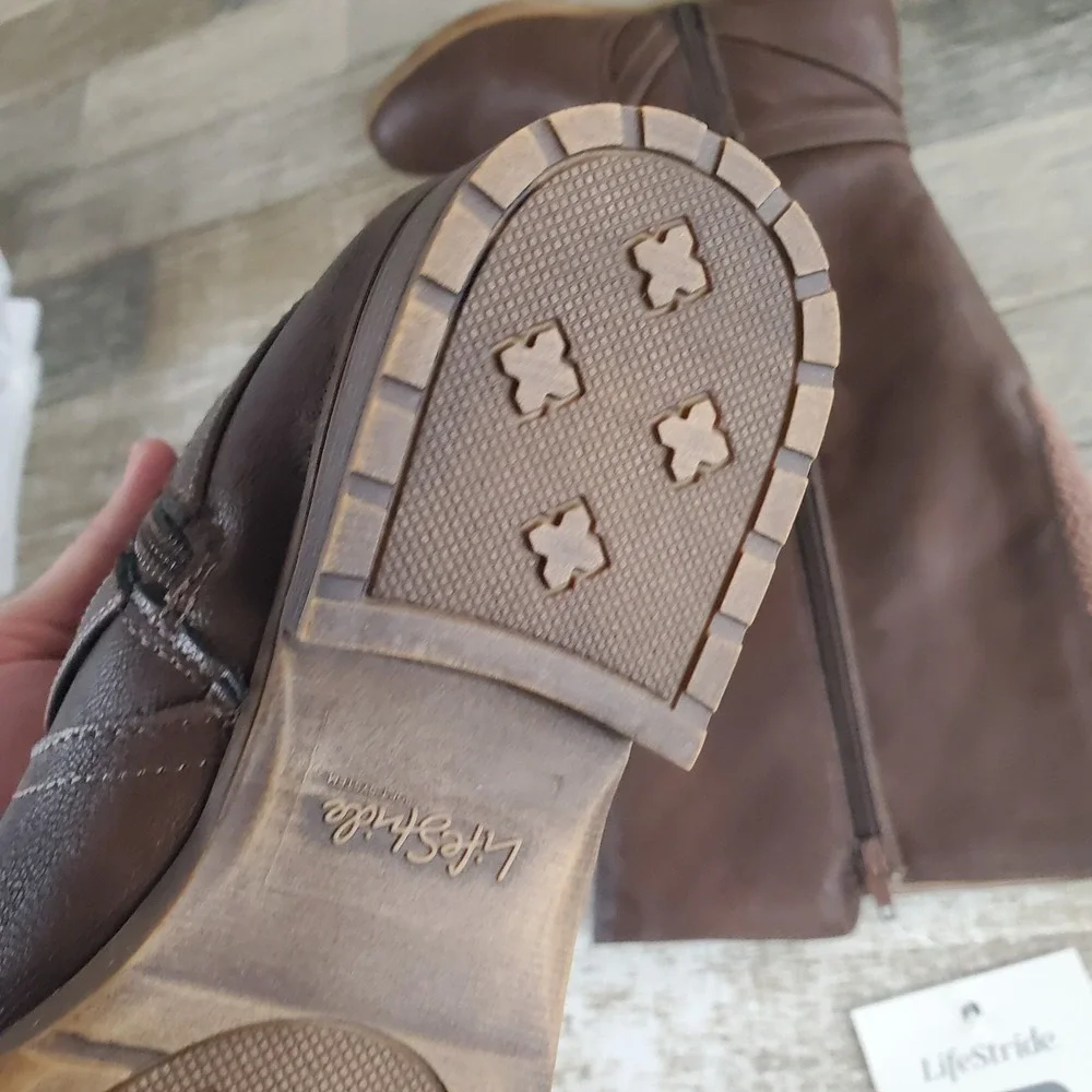 LifeStride Xtrovert Women Riding Boots Sz 7 M Wide‎ Calf Knee-High Side Zip